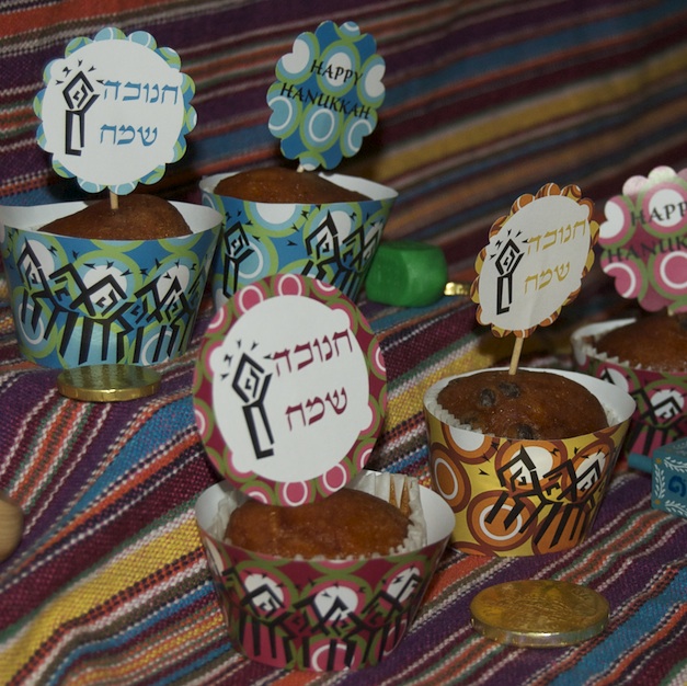 Hanukkah Cupcake Wrappers + Toppers- Three Designs in One - Click Image to Close